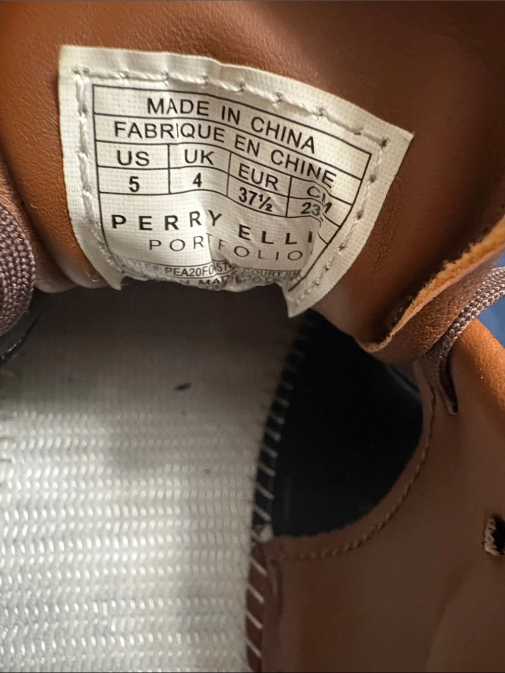 Perry Ellis Brown Leather Perforated Lace-Up Sneakers with White Soles